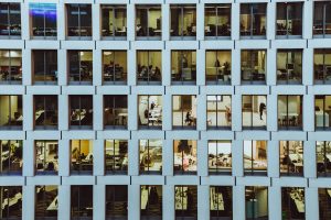 Office building successfully managing hybrid workforces