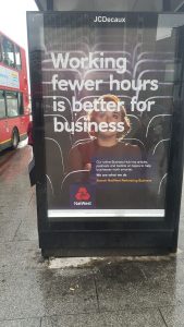 NarWest ad that working fewer hours is better for business.